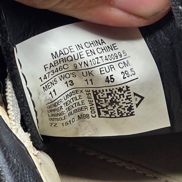 Converse x  John Varvatos Low Mens Size 11 Burnished Black Slip On Shoes 147346C - Picture 7 of 13